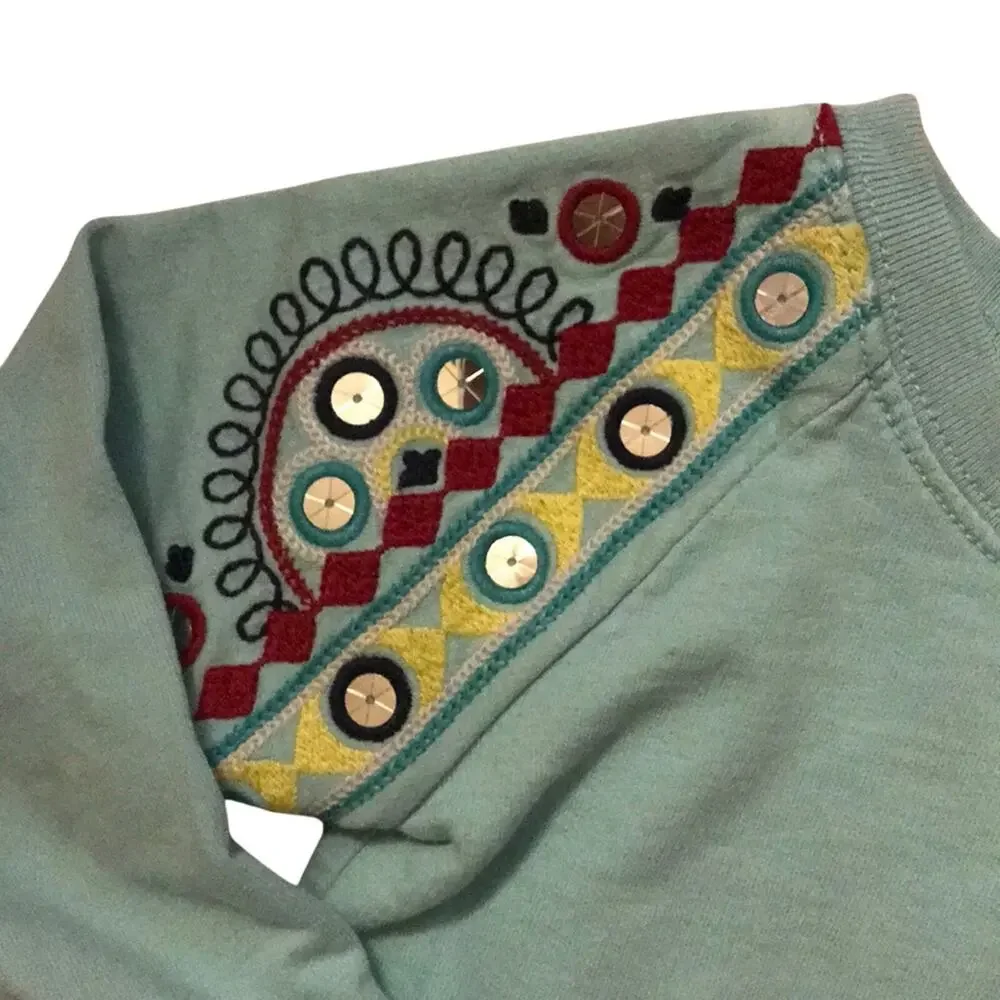 ❤️ 3/$25 Carter’s Teal Embroidered Embellished Boho Sweatshirt | 2T